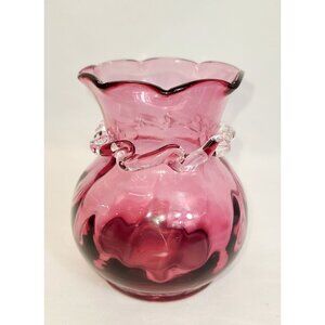 Vintage Pilgrim Glass Pink ornate vase